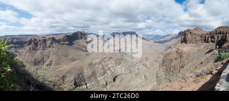 Panorámica de vista desde el mirador El Guriete Stockfoto