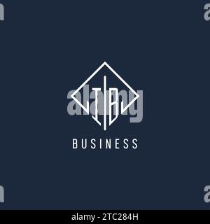IB Initial Logo mit luxuriöser Vektorgrafik im Rechteckstil Stock Vektor