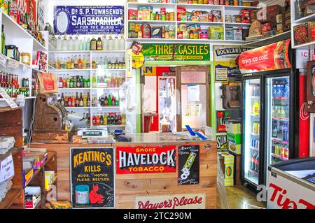 Innenansicht des traditionellen Lebensmittelgeschäft, Trafalgar Street, Nelson, Nelson Region, Südinsel, Neuseeland Stockfoto