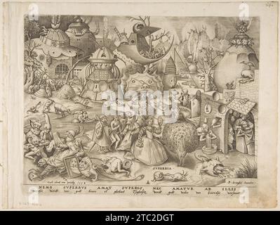 Stolz (Superbia) aus den sieben tödlichen Sünden 1928 von Pieter Bruegel dem Älteren Stockfoto