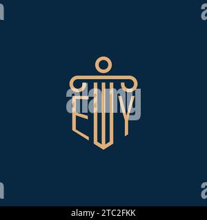 EY Initial für Anwaltskanzleienlogo, Anwaltslogo mit Säulensymbol Stock Vektor