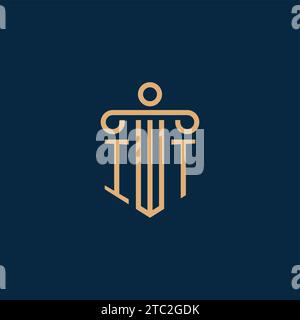 Initiale für das Anwaltskanzleienlogo, Anwaltslogo mit Säulensymbol Stock Vektor