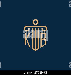 KB Initial für das Logo der Anwaltskanzlei, Anwaltslogo mit Säulensymbol Stock Vektor