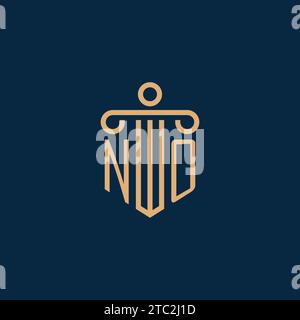 KEINE Initiale für das Anwaltskanzleienlogo, Anwaltslogo mit Säulensymbol Stock Vektor