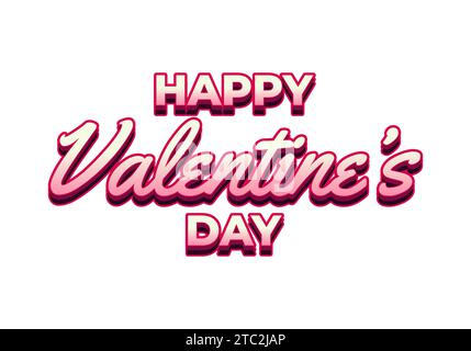 Alles Gute zum Valentinstag. Texteffekt-Design im 3D-Look Stock Vektor