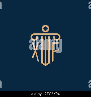 XF Initial für Anwaltskanzleienlogo, Anwaltslogo mit Säulensymbol Stock Vektor