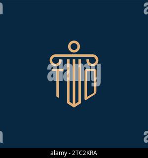 ZUM Initial für das Logo der Anwaltskanzlei, dem Logo des Anwaltskanzleien mit dem Symbol der Säule Stock Vektor