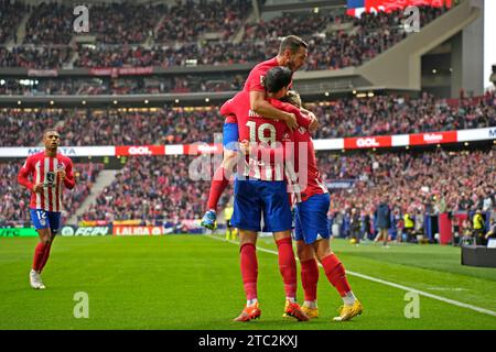 Madrid, Spanien. Dezember 2023. Alvaro Morata aus Atletico de Madrid spielte am 10. Dezember im Civitas Metropolitano Stadium in Madrid, Spanien, während des Liga-Spiels zwischen Atletico de Madrid und UD. (Foto: Cesar Cebolla/PRESSINPHOTO) Credit: PRESSINPHOTO SPORTS AGENCY/Alamy Live News Stockfoto