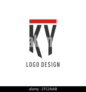 KY Initial Esport Logo mit einfacher Vektorgrafik im Schilddesign Stock Vektor