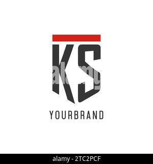 KS Initial Esport-Logo mit einfacher Vektorgrafik im Shield-Design Stock Vektor