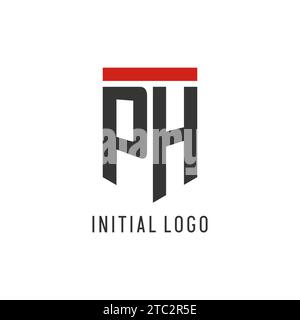 PH Initial Esport-Logo mit einfacher Vektorgrafik im Shield-Design Stock Vektor