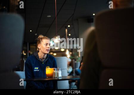 Göteborg, Schweden. Dezember 2023. Nathalie Hagman von Schweden bei einem Presseevent mit Schweden während der IHF Frauen-Weltmeisterschaft am 10. Dezember 2023. Quelle: PS Photo / Alamy Live News Stockfoto