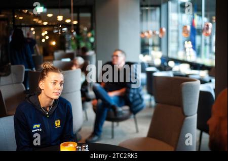 Göteborg, Schweden. Dezember 2023. Nathalie Hagman von Schweden bei einem Presseevent mit Schweden während der IHF Frauen-Weltmeisterschaft am 10. Dezember 2023. Quelle: PS Photo / Alamy Live News Stockfoto