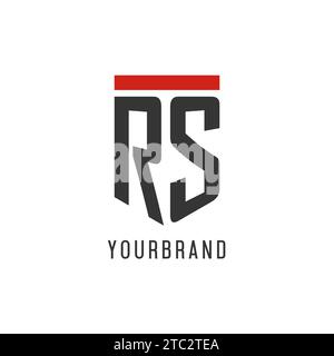 Erstes RS Esport-Logo mit einfacher Vektorgrafik im Shield-Design Stock Vektor