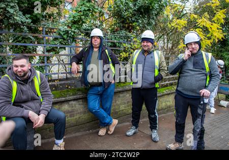 Porträt von Arbeitern in London, Großbritannien Stockfoto
