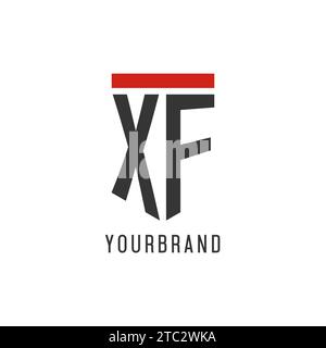 XF Initial Esport-Logo mit einfacher Vektorgrafik im Shield-Design Stock Vektor