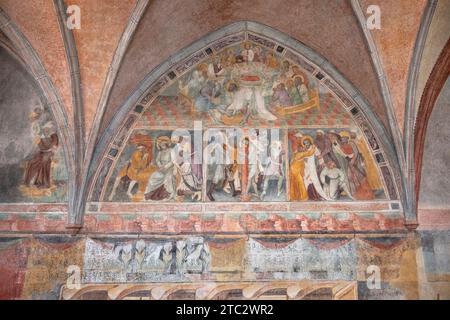 Deutschland, Bayern, Augsburg, St. Annenkirche, Goldschmiedekapelle mit Fresken aus dem 15. Jahrhundert. Stockfoto