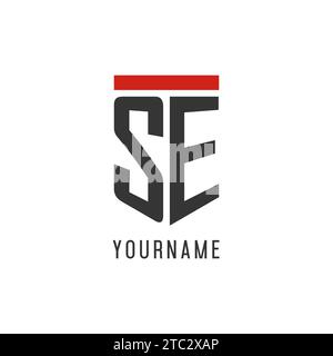 SE Initial Esport-Logo mit einfacher Vektorgrafik im Shield-Design Stock Vektor
