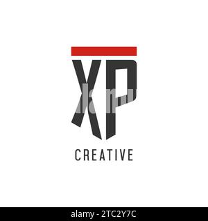 XP Initial Esport-Logo mit einfacher Vektorgrafik im Shield-Design Stock Vektor