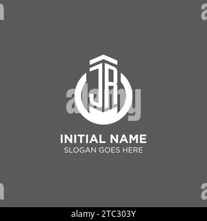 Anfängliches rundes JR-Logo mit rundem Muster, abstraktes Firmenlogo Design-Ideen-Vektorgrafik Stock Vektor
