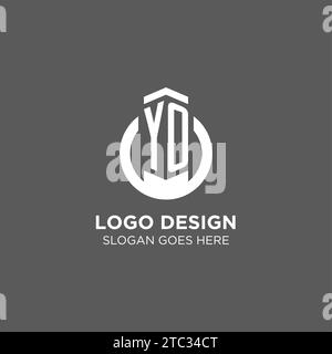 Initial YO Circle Round Line Logo, abstrakte Firmenlogo Design Ideen Vektorgrafik Stock Vektor