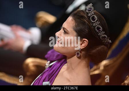 Stockholm, Schweden. Dezember 2022. Kronprinzessin Victoria während der jährlichen Nobelpreisverleihung in der Konzerthalle in Stockholm, Schweden, am 10. Dezember 2023. Foto: David Niviere/ABACAPRESS.COM Credit: Abaca Press/Alamy Live News Stockfoto