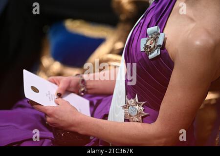 Stockholm, Schweden. Dezember 2022. Kronprinzessin Victoria während der jährlichen Nobelpreisverleihung in der Konzerthalle in Stockholm, Schweden, am 10. Dezember 2023. Foto: David Niviere/ABACAPRESS.COM Credit: Abaca Press/Alamy Live News Stockfoto