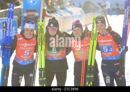 Hochfilzen, Tirol, Österreich. Dezember 2023. BMW IBU World Cup Biathlon 2023, Tag 3; französisches Team Credit: Action Plus Sports/Alamy Live News Stockfoto