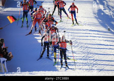 Hochfilzen, Tirol, Österreich. Dezember 2023. BMW IBU World Cup Biathlon 2023, Tag 3; Juni Arnekleiv (NOR) Credit: Action Plus Sports/Alamy Live News Stockfoto