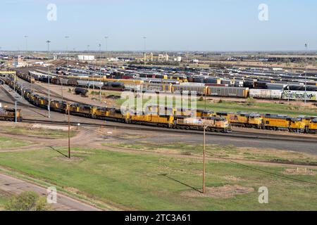 Bailey Yard von Union Pacific vom Golden Spike Tower in North Platte, NE, USA Stockfoto