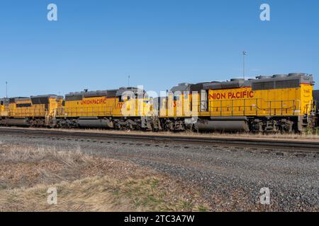 Bailey Yard von Union Pacific vom Golden Spike Tower in North Platte, NE, USA Stockfoto