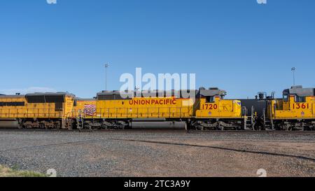 Bailey Yard von Union Pacific vom Golden Spike Tower in North Platte, NE, USA Stockfoto