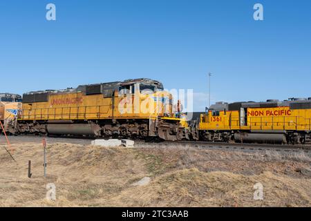 Bailey Yard von Union Pacific vom Golden Spike Tower in North Platte, NE, USA Stockfoto