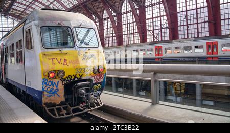 Antwerpen Hauptbahnhof Ebene +1 Panorama Koningin Astridplein 27, 2018 Antwerpen Belgien Stockfoto