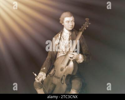 Carl Friedrich Abel, 1723–1787, deutscher Komponist, digital bearbeitet nach einem Gemälde von Thomas Gainsborough Stockfoto