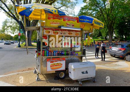 Essenskarre auf der Straße in Washington DC Stockfoto