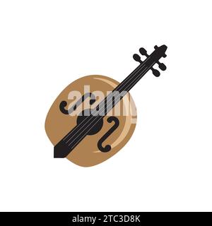Violinlogo. Logo mit klassischer Farbkombination. Klassisches Musikkonzept Stock Vektor