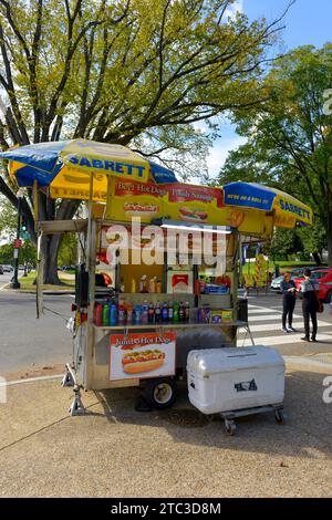 Essenskarre auf der Straße in Washington DC Stockfoto