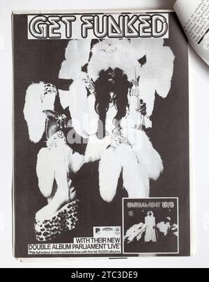 Werbespot für das Parlament in den 1970er Jahren Sniffin Glue Punk Rock Fanzine Magazine Stockfoto