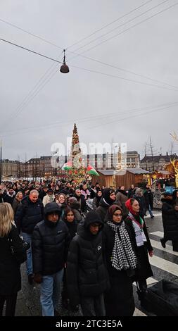 Kopenhagen, Dänemark. Dezember 2023. Kopenhagen, Dänemark. Dezember 2023. Pro-palästinensische Demonstration in Kopenhagen, Dänemark am Sonntag, den 10. Dezember 2023 Credit: Pahas/Alamy Live News Credit: Pahas/Alamy Live News Stockfoto