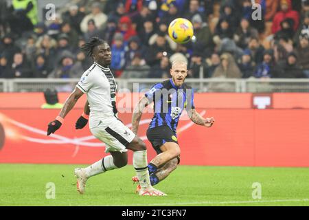 Mailand, Italien. Dezember 2023. Dezember 09, 2023 Mailand - Italien - Sport, Fußball - Inter - Udinese A Football Championship 2023/2024 - G. Meazza Stadium - im Bild: Federico Dimarco (32 FC Inter) Credit: Kines Milano/Alamy Live News Stockfoto