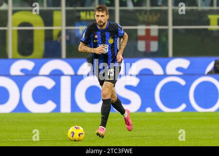 Mailand, Italien. Dezember 2023. Dezember 09, 2023 Mailand - Italien - Sport, Fußball - Inter - Udinese A Football Championship 2023/2024 - G. Meazza Stadium - im Bild: Francesco Acerbi (15 FC Inter) Credit: Kines Milano/Alamy Live News Stockfoto