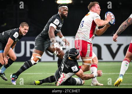 Nanterre, Frankreich. Dezember 2023. Siya KOLISI von Racing 92 und Alex DOMBRANDT von Harlequins beim Investec Champions Cup, Pool 2 Rugby union Spiel zwischen Racing 92 und Harlequins am 10. Dezember 2023 in der Paris La Defense Arena in Nanterre, Frankreich - Foto Matthieu Mirville/DPPI Credit: DPPI Media/Alamy Live News Stockfoto