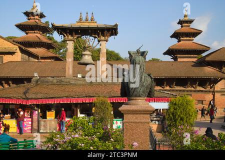 Nepal, Patan, Durbar Square, Skyline, Panorama, allgemeine Ansicht, Stockfoto