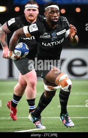 Nanterre, Frankreich, Frankreich. Dezember 2023. Siya KOLISI von Racing 92 während des Investec Champions Cup Pool 2 Spiels zwischen Racing 92 und Harlequins in der Paris La Defense Arena am 10. Dezember 2023 in Nanterre bei Paris. (Kreditbild: © Matthieu Mirville/ZUMA Press Wire) NUR REDAKTIONELLE VERWENDUNG! Nicht für kommerzielle ZWECKE! Quelle: ZUMA Press, Inc./Alamy Live News Stockfoto