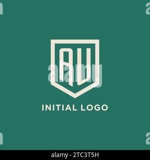 Au Initial Logo Monogramm Schild geometrische Form Design Vektorgrafik Stock Vektor