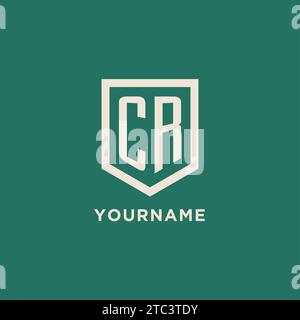 CR Initial Logo Monogramm Schild geometrische Form Design Vektorgrafik Stock Vektor