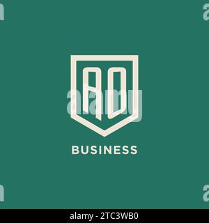 AO Initial Logo Monogramm Schild geometrische Form Design Vektorgrafik Stock Vektor