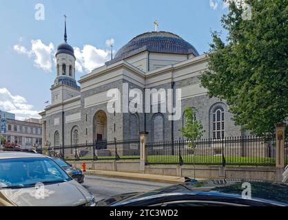 Die kuppelförmige Basilika der Himmelfahrt im klassischen Stil war die erste römisch-katholische Kathedrale, die in den Vereinigten Staaten erbaut wurde. Stockfoto