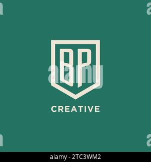 BP Initial Logo Monogramm Schild geometrische Form Design Vektorgrafik Stock Vektor